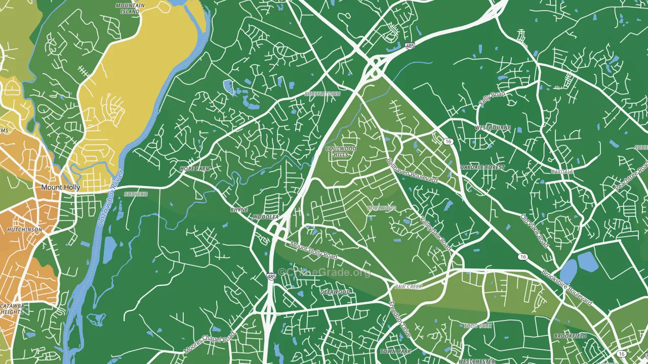 Coulwood West, Charlotte, NC Map of Arson Rates