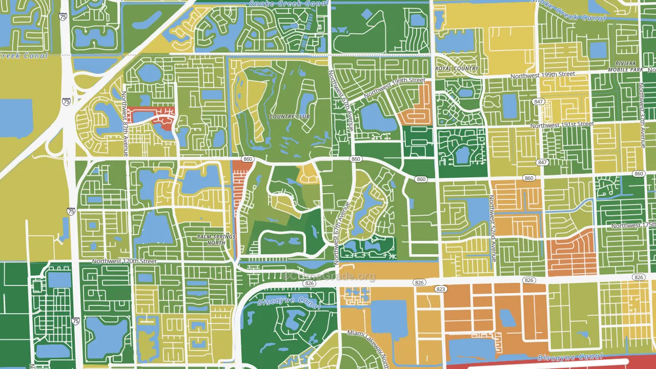 Country Club, FL Map of Arson Rates