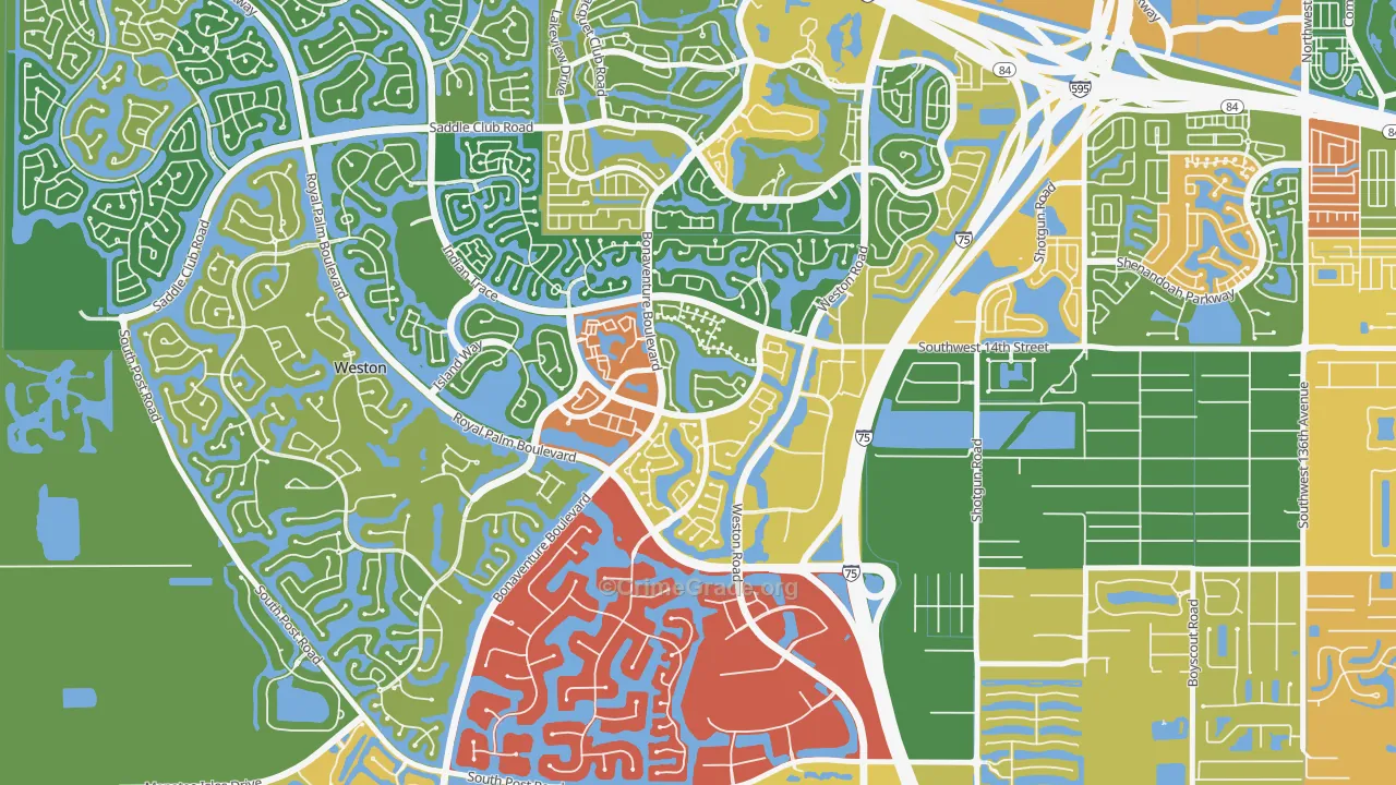 Country Isles, Weston, FL Map of Arson Rates