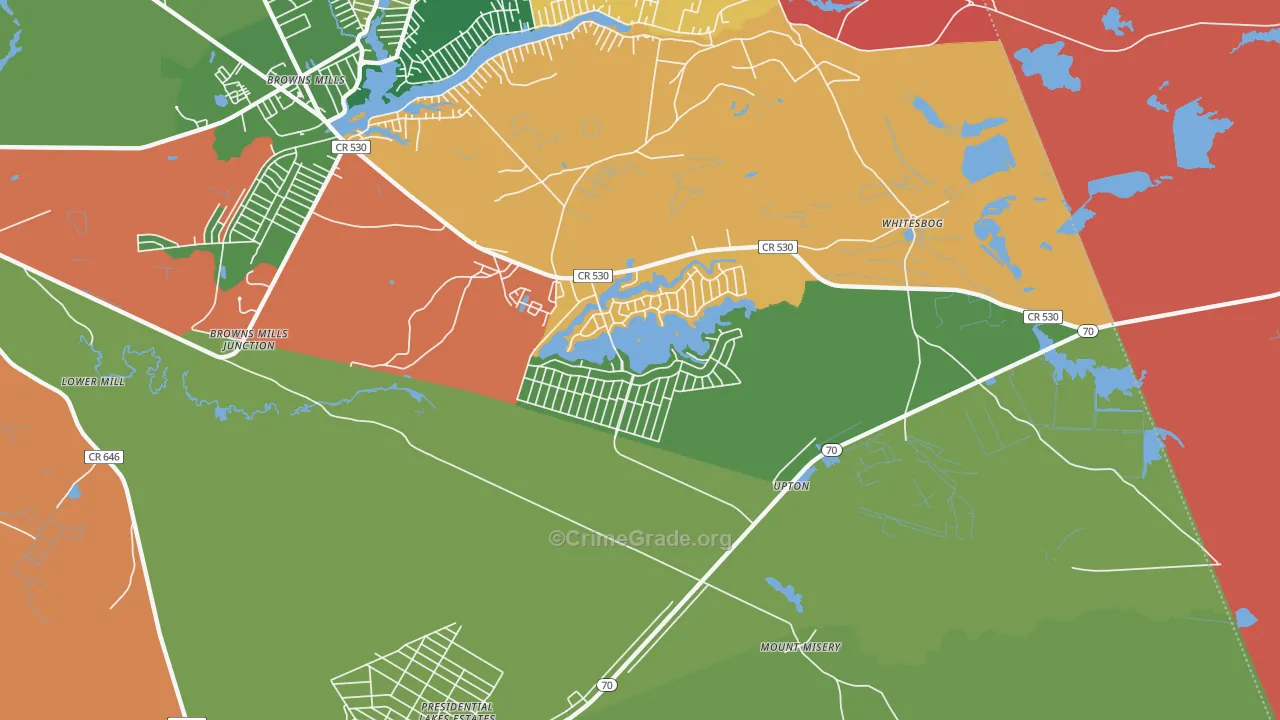 Country Lake Estates, NJ Map of Arson Rates