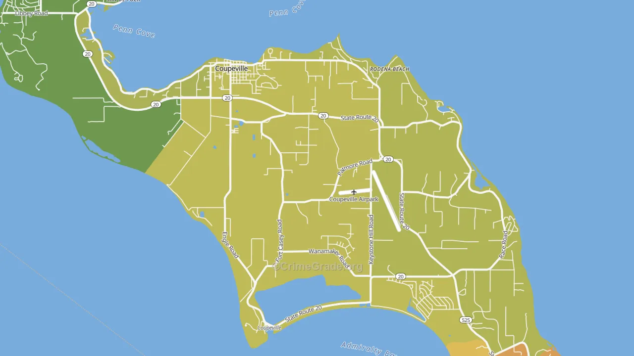 Coupeville, WA Map of Arson Rates