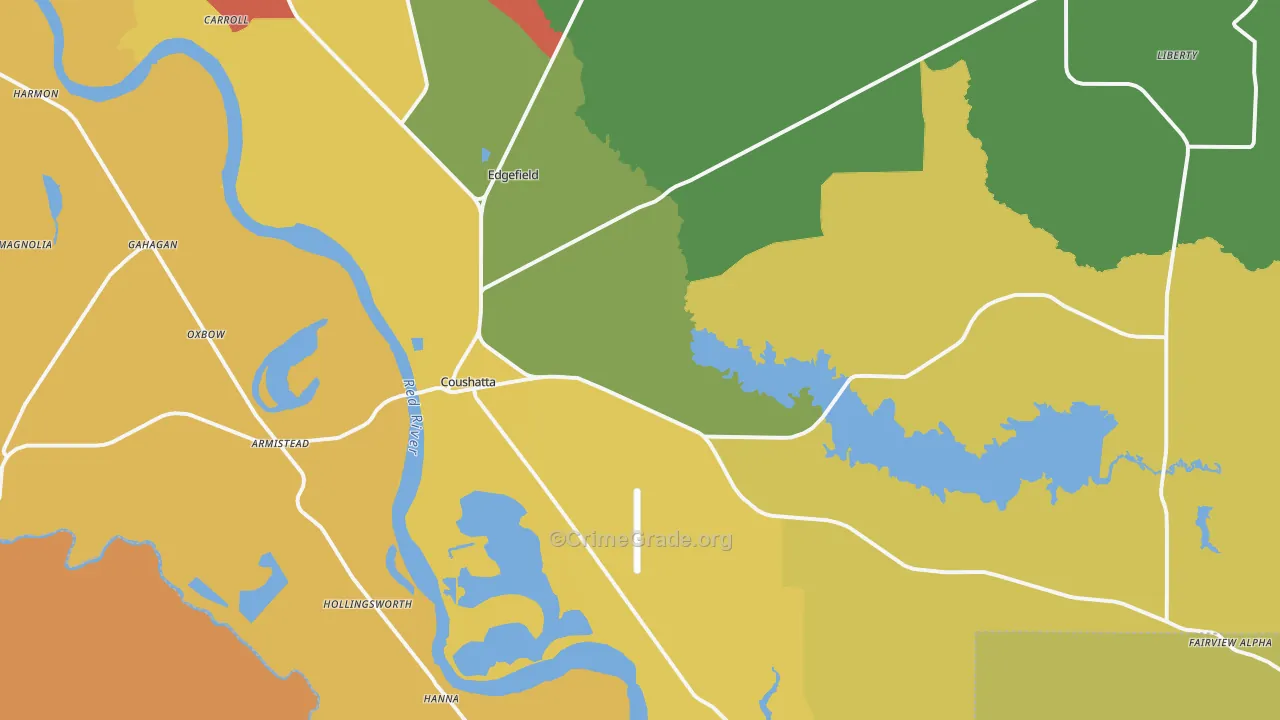 Coushatta, LA Map of Arson Rates