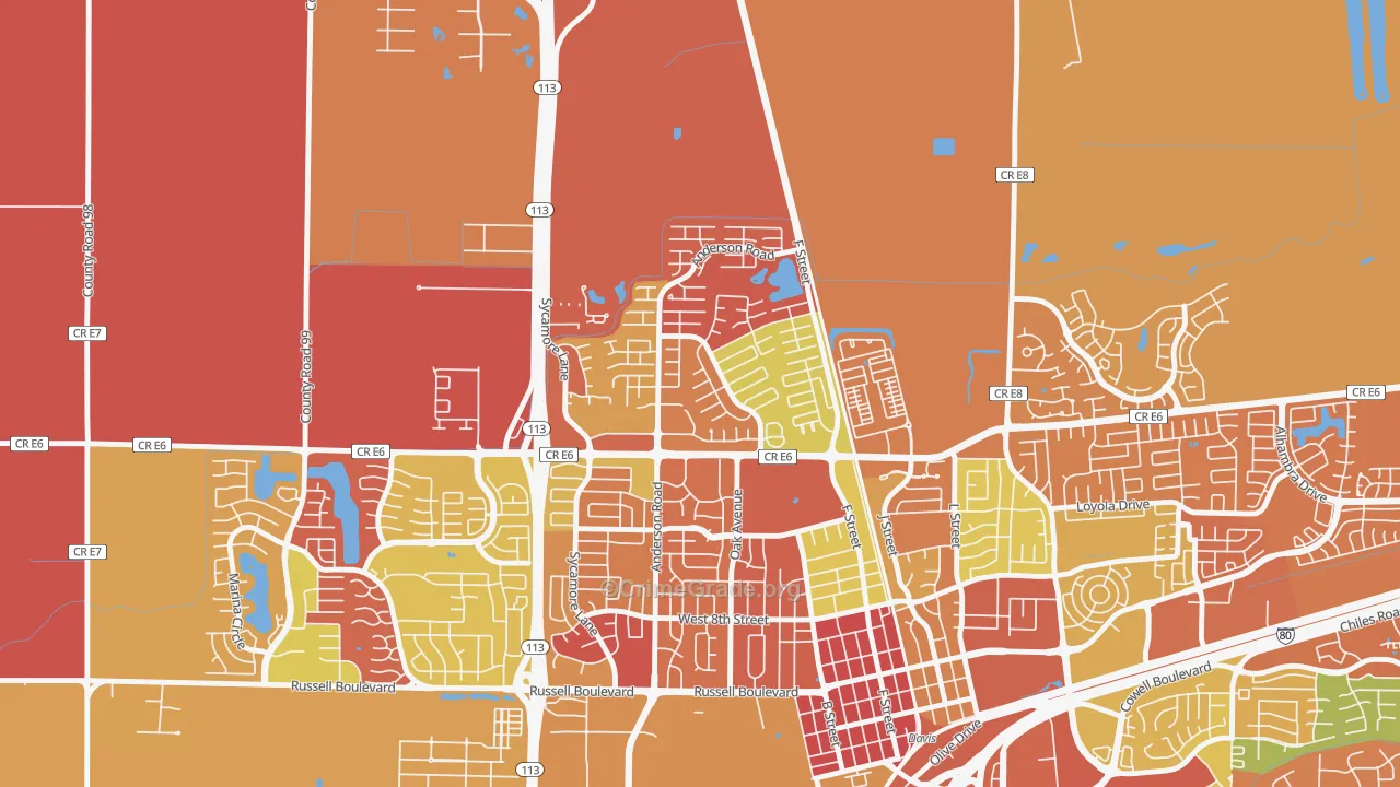 Covell Park, Davis, CA Map of Arson Rates