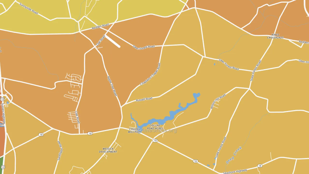 Coverdale Crossroads, DE Map of Arson Rates