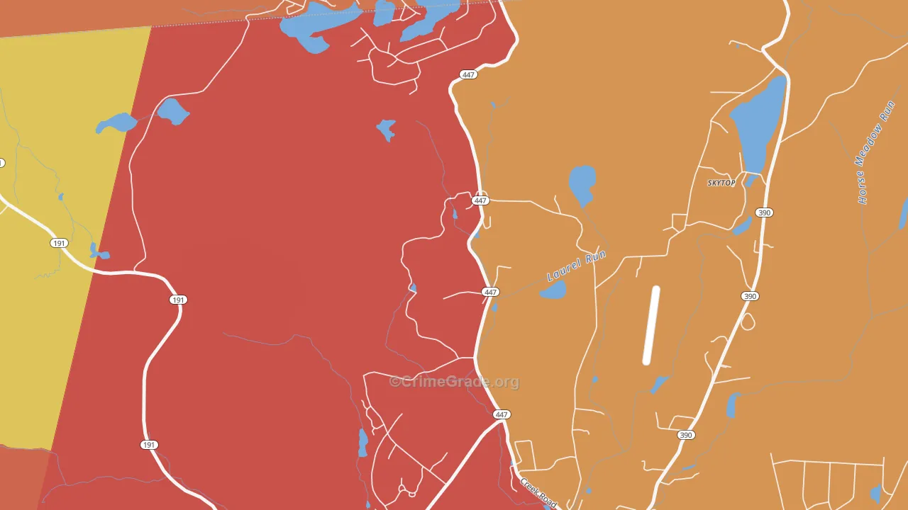 Coveville, PA Map of Arson Rates