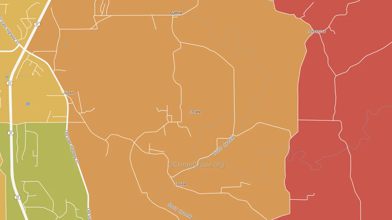 Coveyville, IN Map of Arson Rates