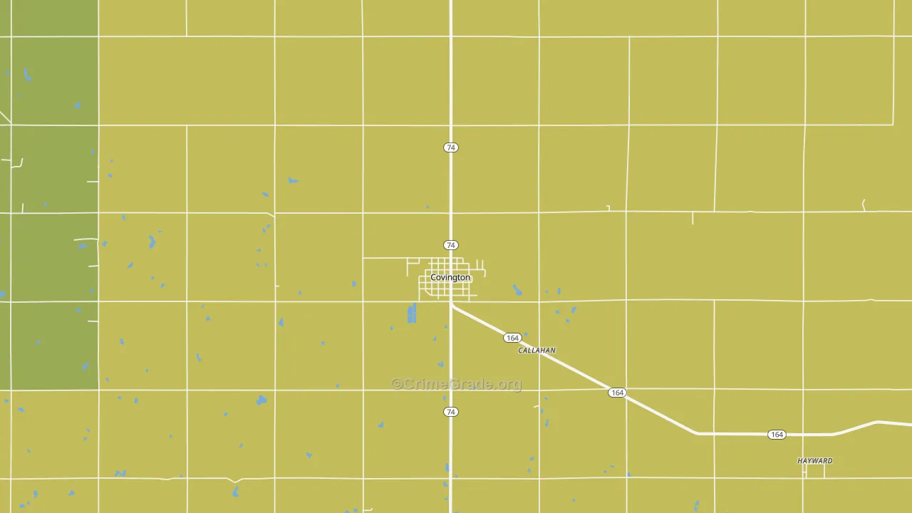 Covington, OK Map of Arson Rates