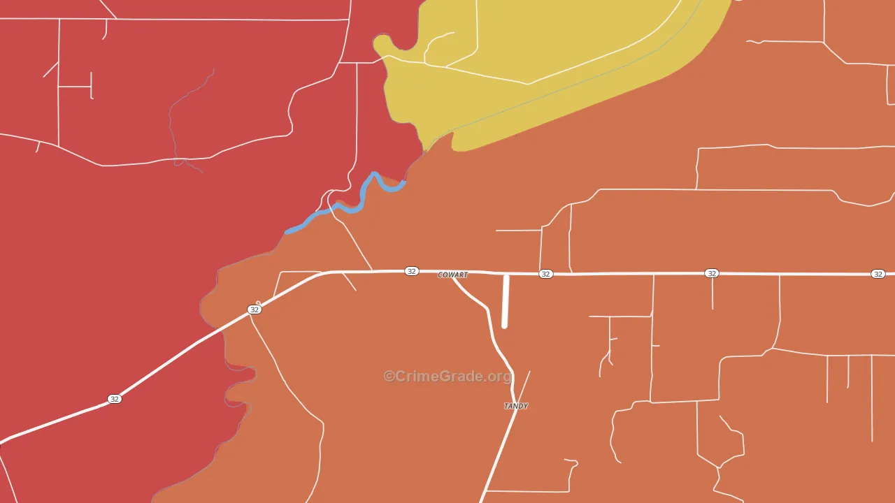 Cowart, MS Map of Arson Rates
