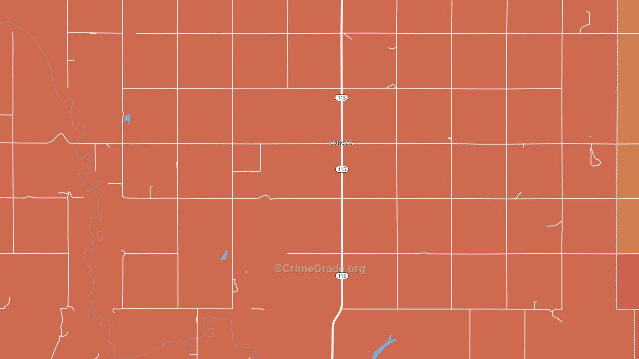 Cowden, OK Map of Arson Rates