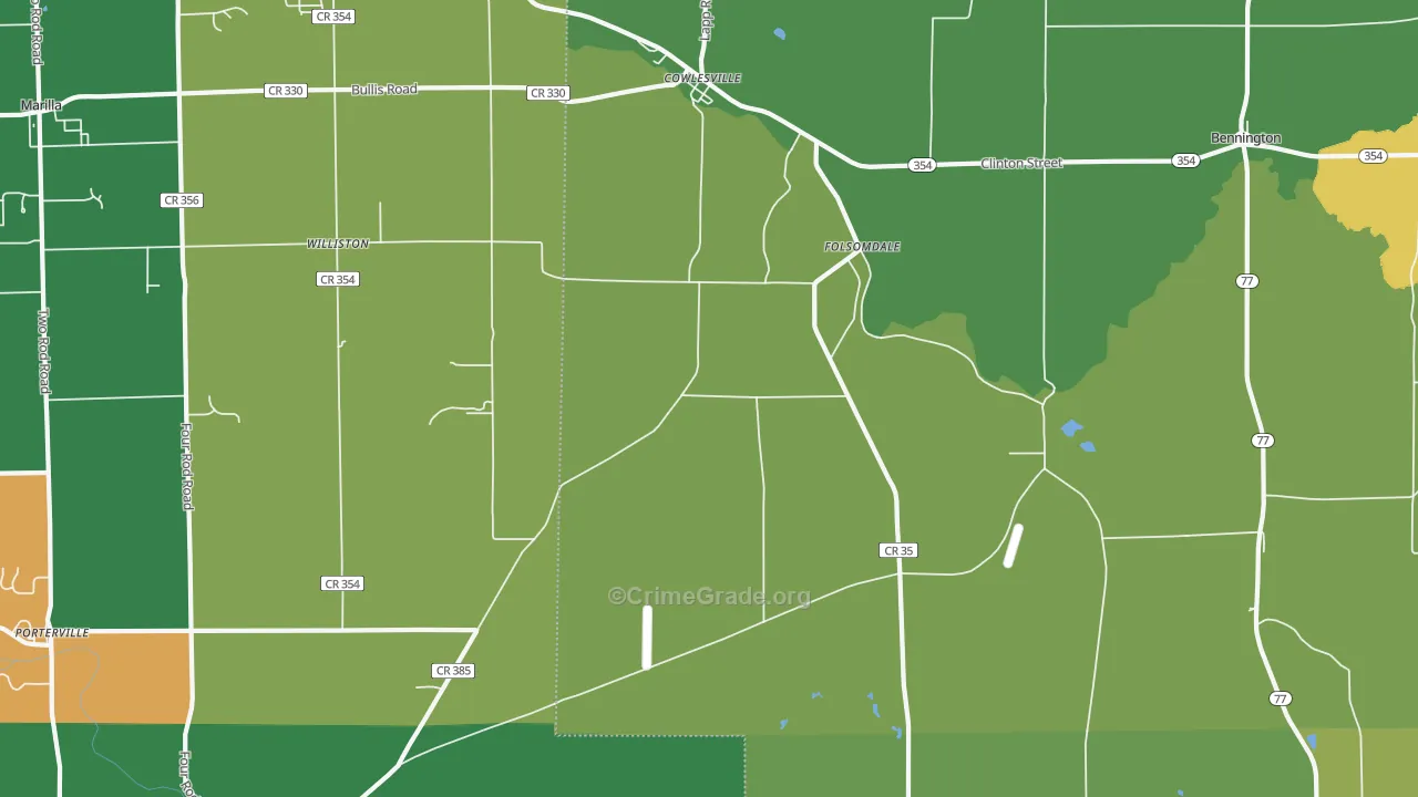 Cowlesville, NY Map of Arson Rates