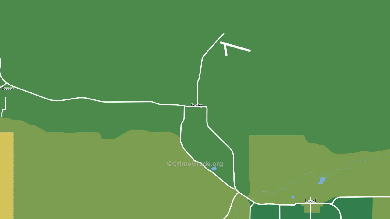 Cowley, WY Map of Arson Rates