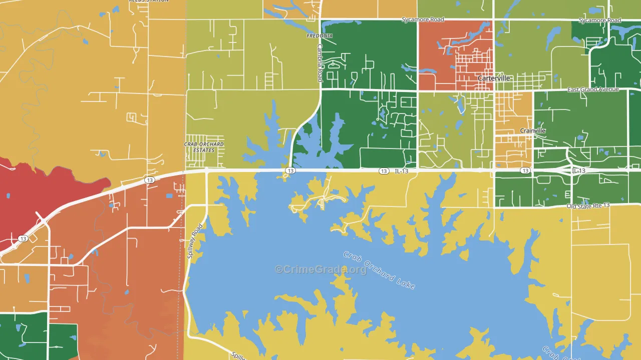 Crab Orchard Estates, IL Map of Arson Rates