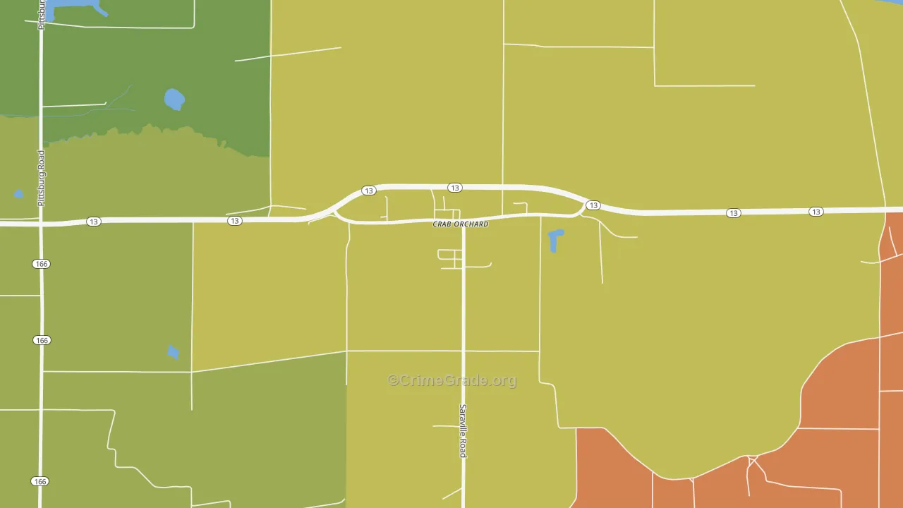 Crab Orchard, IL Map of Arson Rates