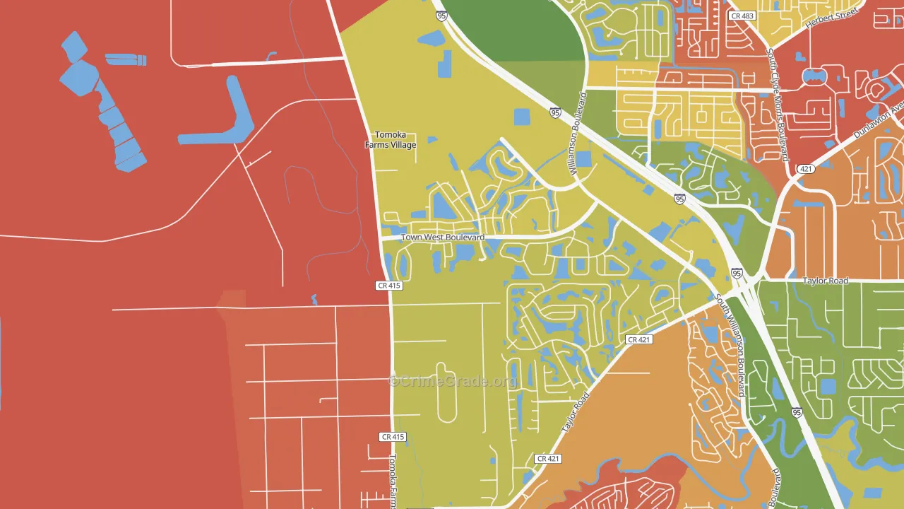 Craig Farms, Port Orange, FL Map of Arson Rates