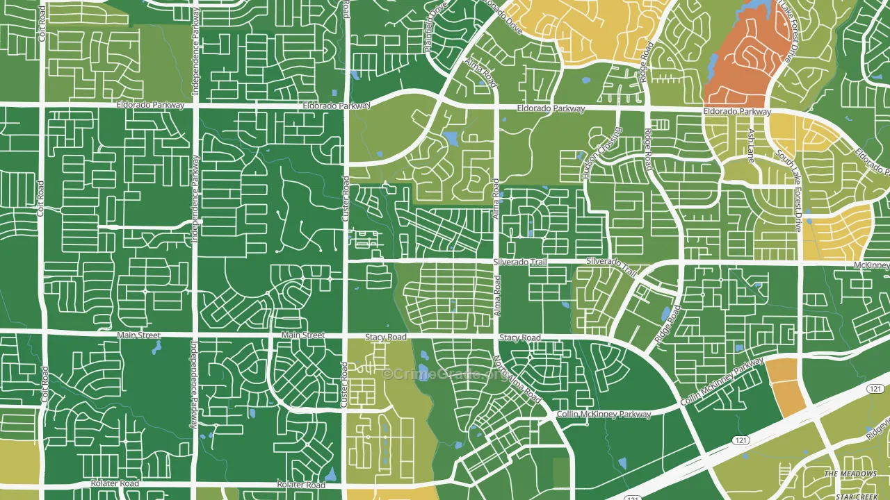 Craig Ranch North, McKinney, TX Map of Arson Rates