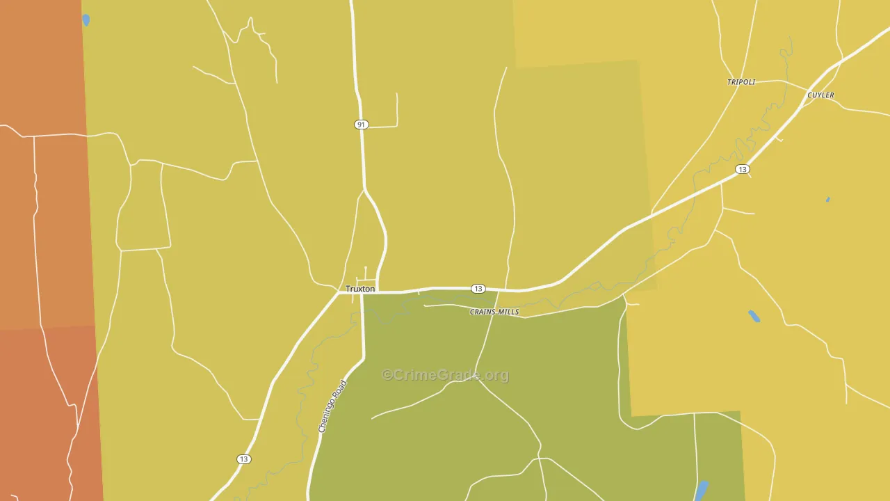 Crains Mills, NY Map of Arson Rates