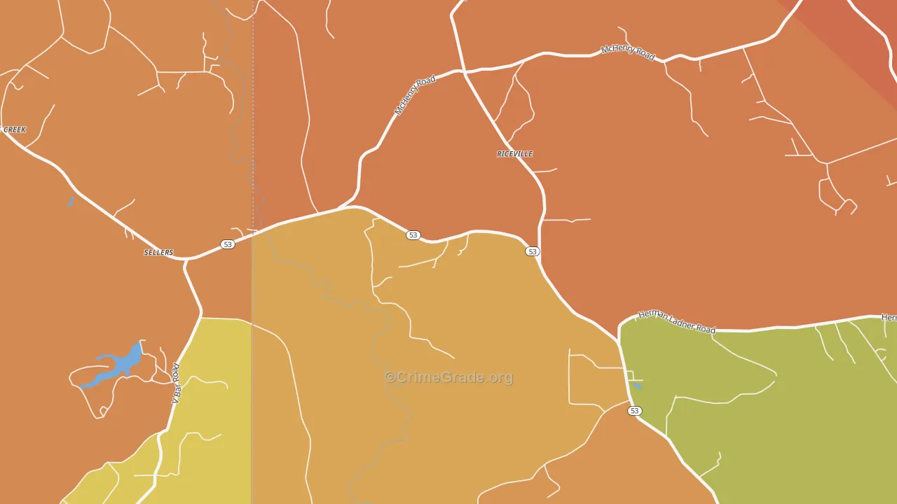 Crane Creek, MS Map of Arson Rates