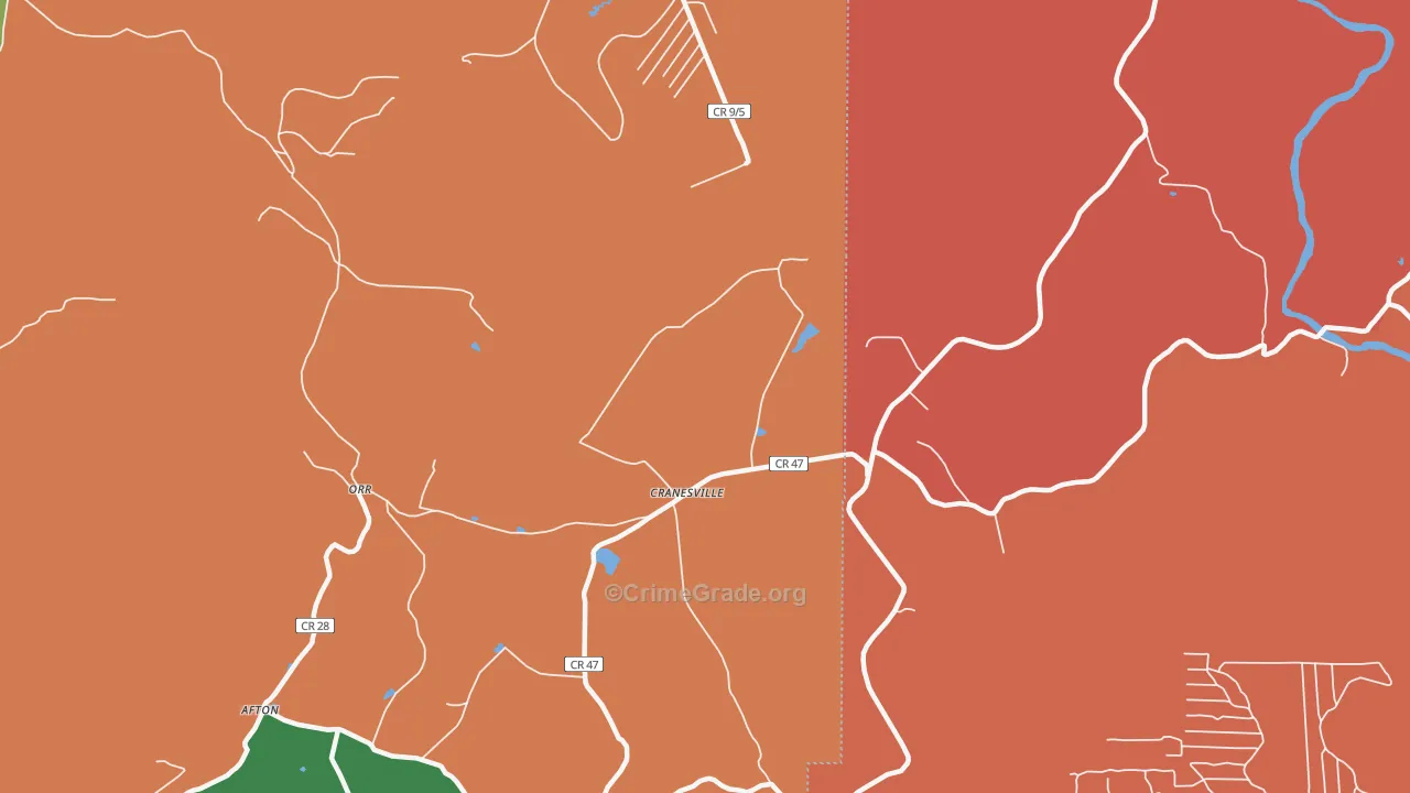 Cranesville, WV Map of Arson Rates