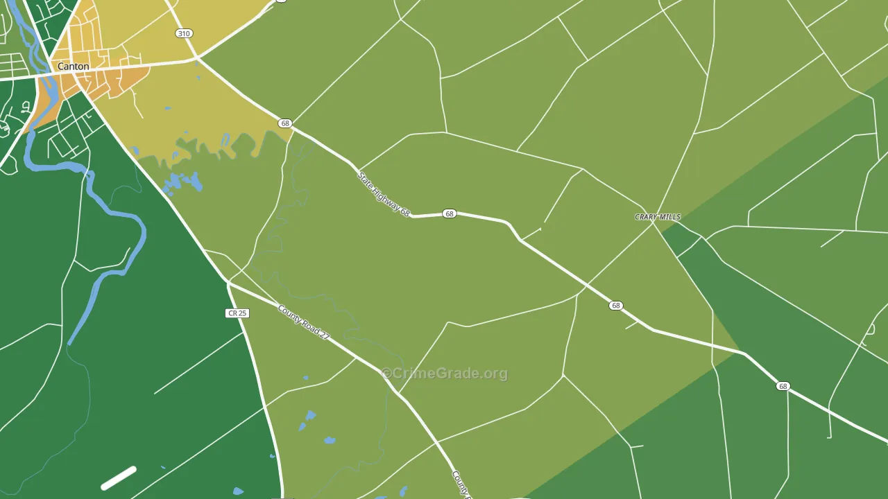 Crary Mills, NY Map of Arson Rates