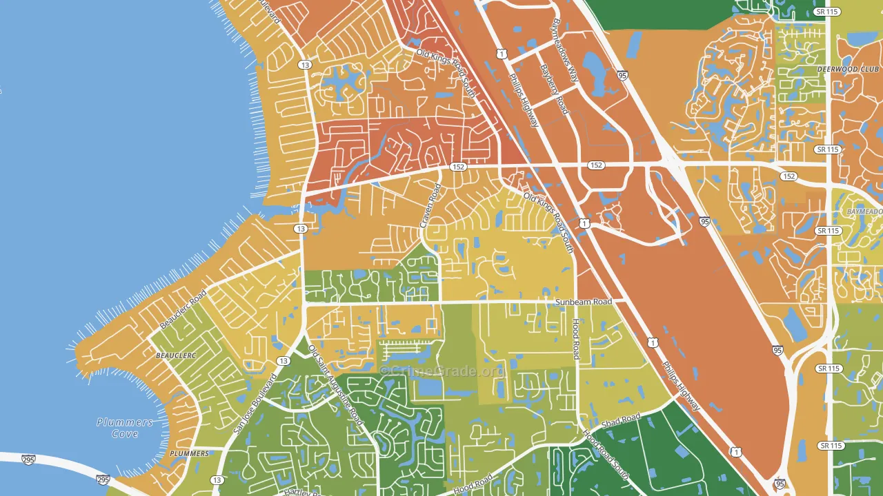 Craven, Jacksonville, FL Map of Arson Rates