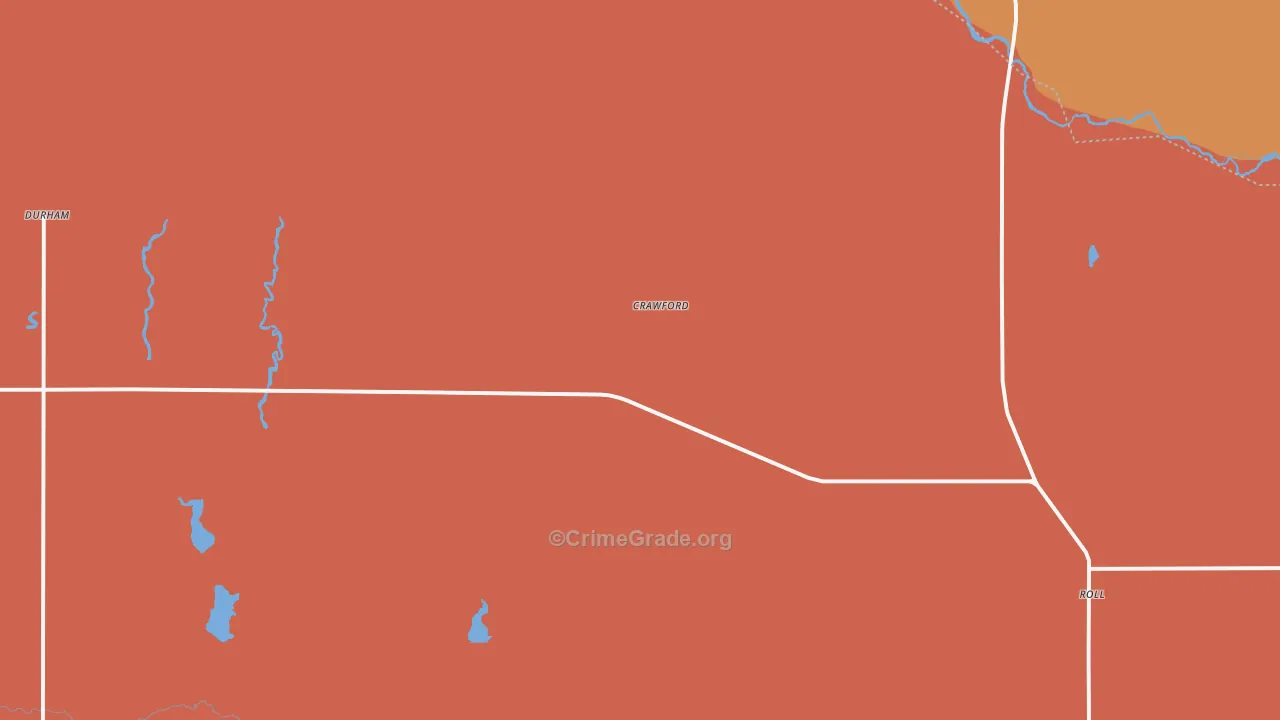 Crawford, OK Map of Arson Rates