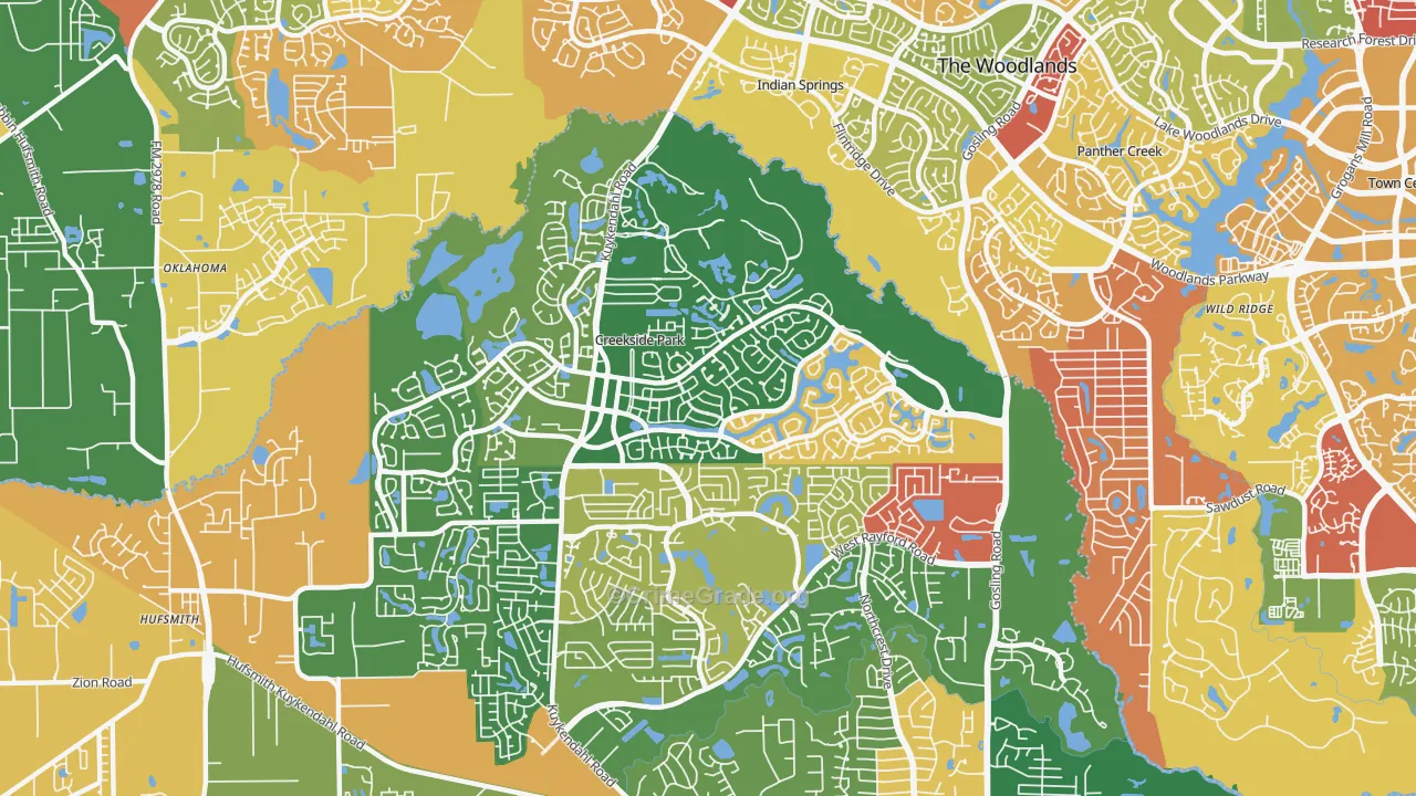 Creekside Park, The Woodlands, TX Map of Arson Rates