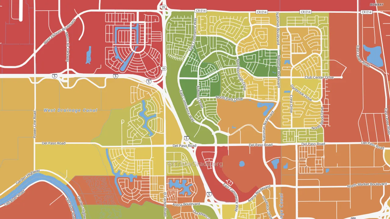 Creekside, Sacramento, CA Map of Arson Rates