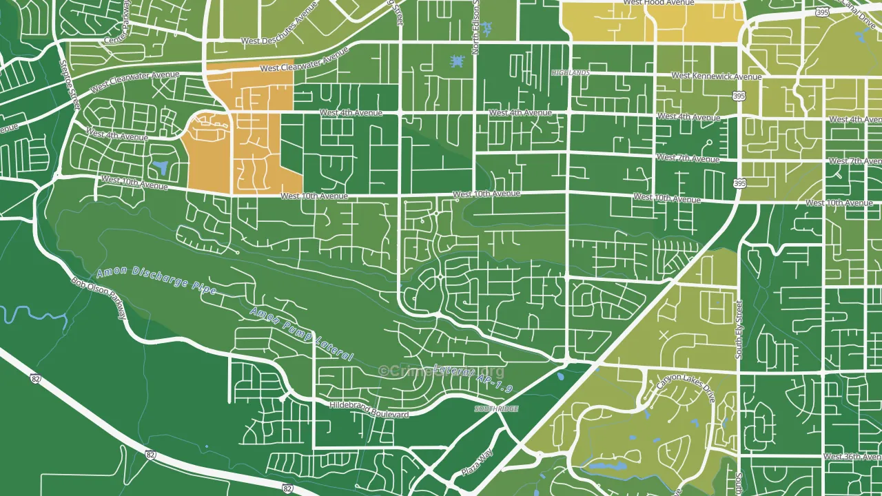 Creekstone, Kennewick, WA Map of Arson Rates