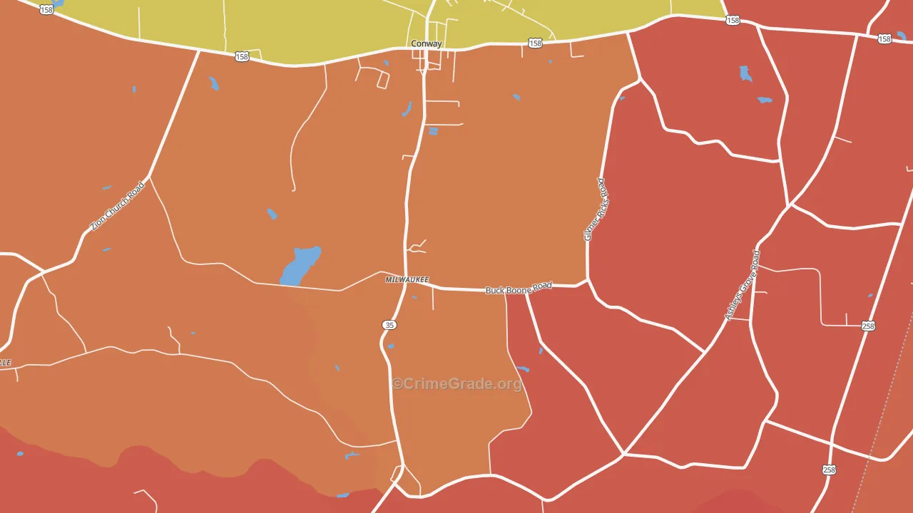Creeksville, NC Map of Arson Rates