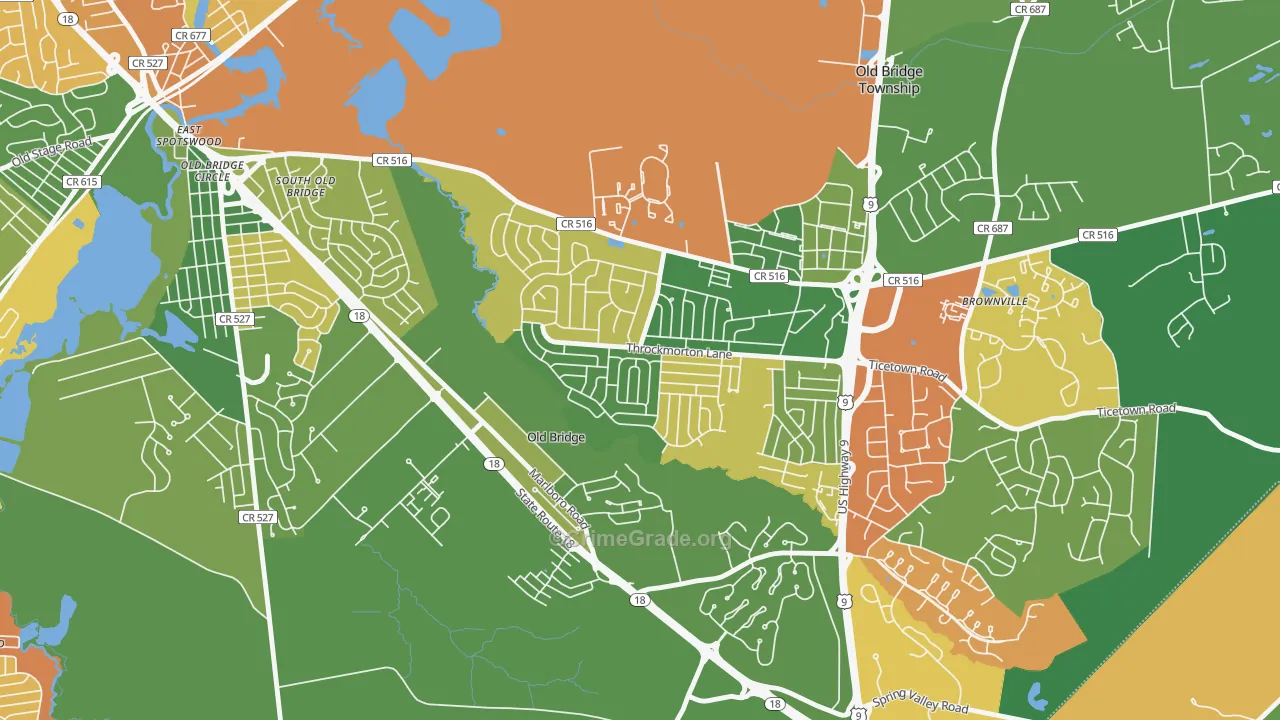 Creighton Village, Old Bridge, NJ Map of Arson Rates