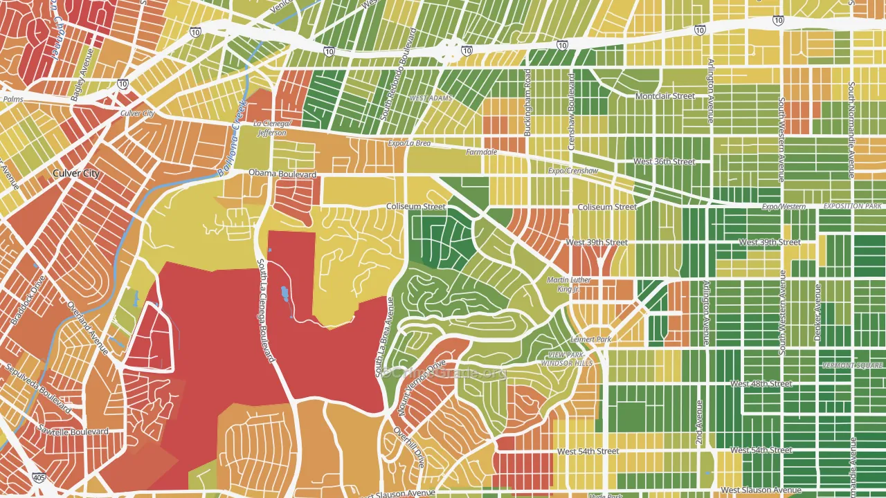 Crenshaw, Los Angeles, CA Map of Arson Rates