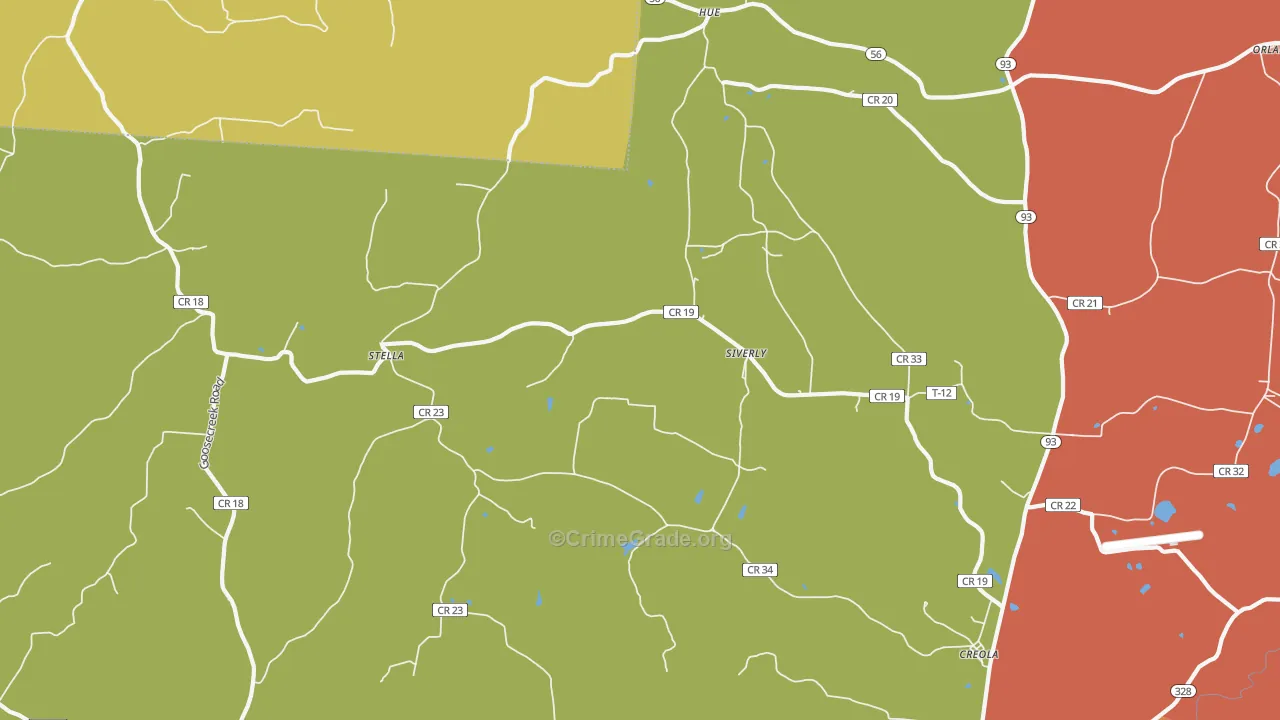 Creola, OH Map of Arson Rates
