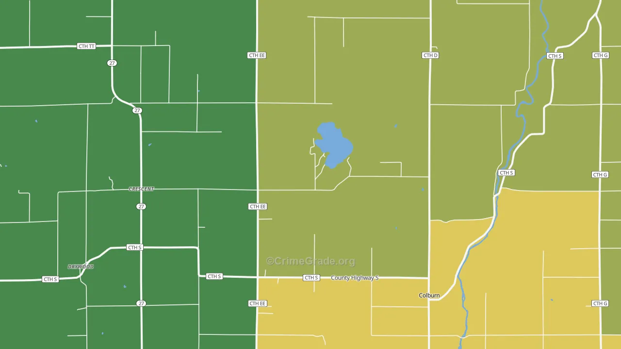 Crescent, WI Map of Arson Rates