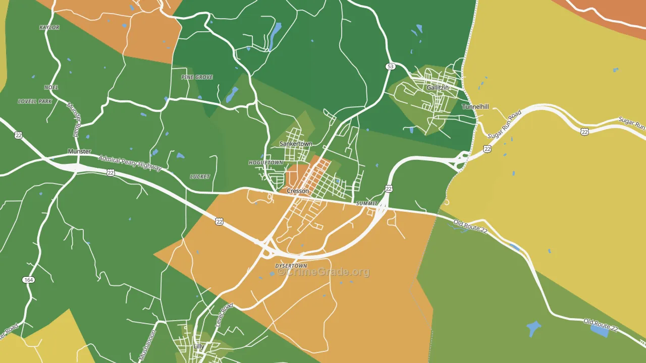 Cresson, PA Map of Arson Rates
