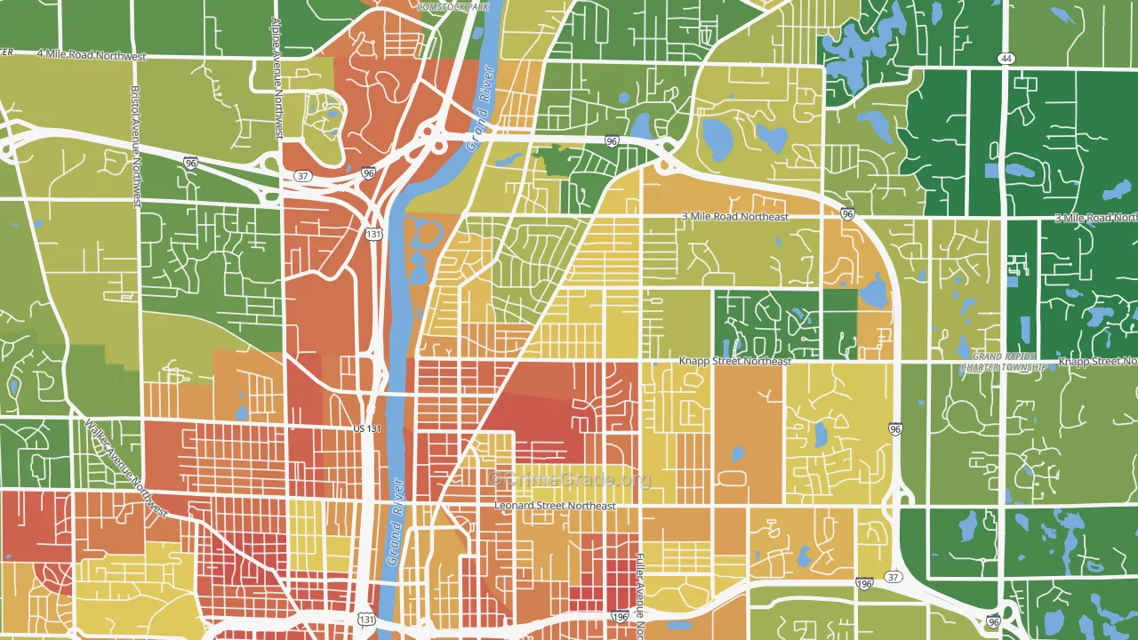 Creston, Grand Rapids, MI Map of Arson Rates