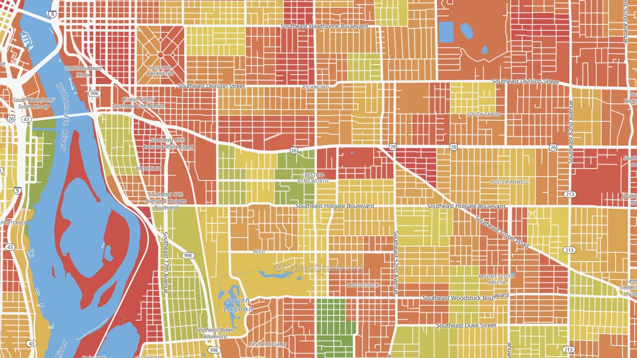 Creston-Kenilworth, Portland, OR Map of Arson Rates