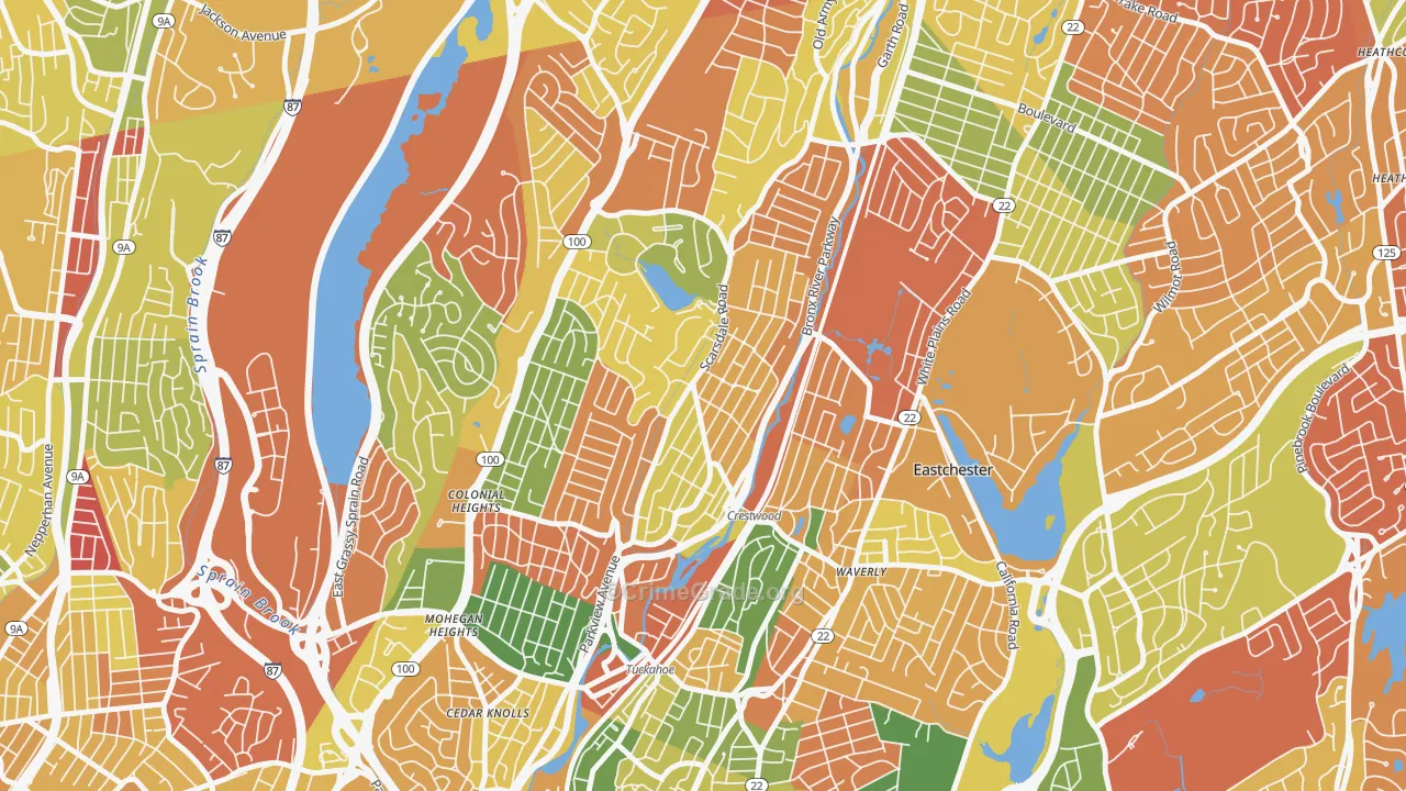 Crestwood, Tuckahoe, NY Map of Arson Rates
