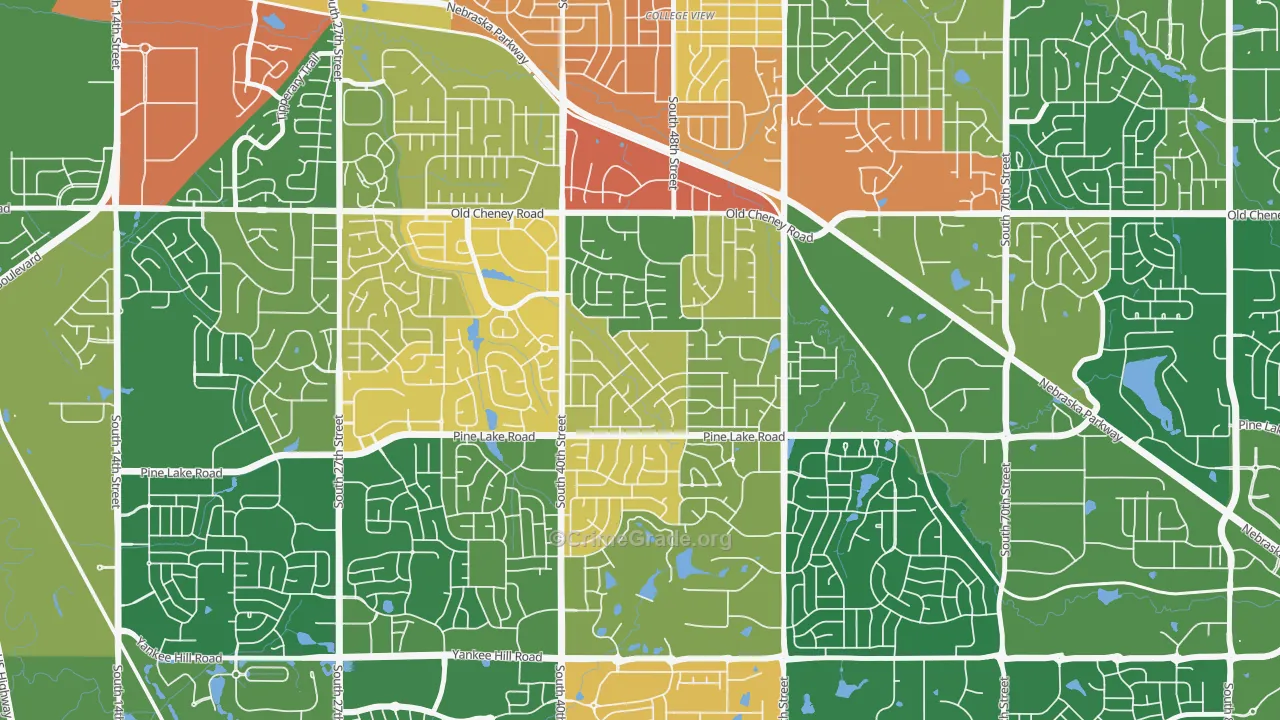 Cripple Creek, Lincoln, NE Map of Arson Rates