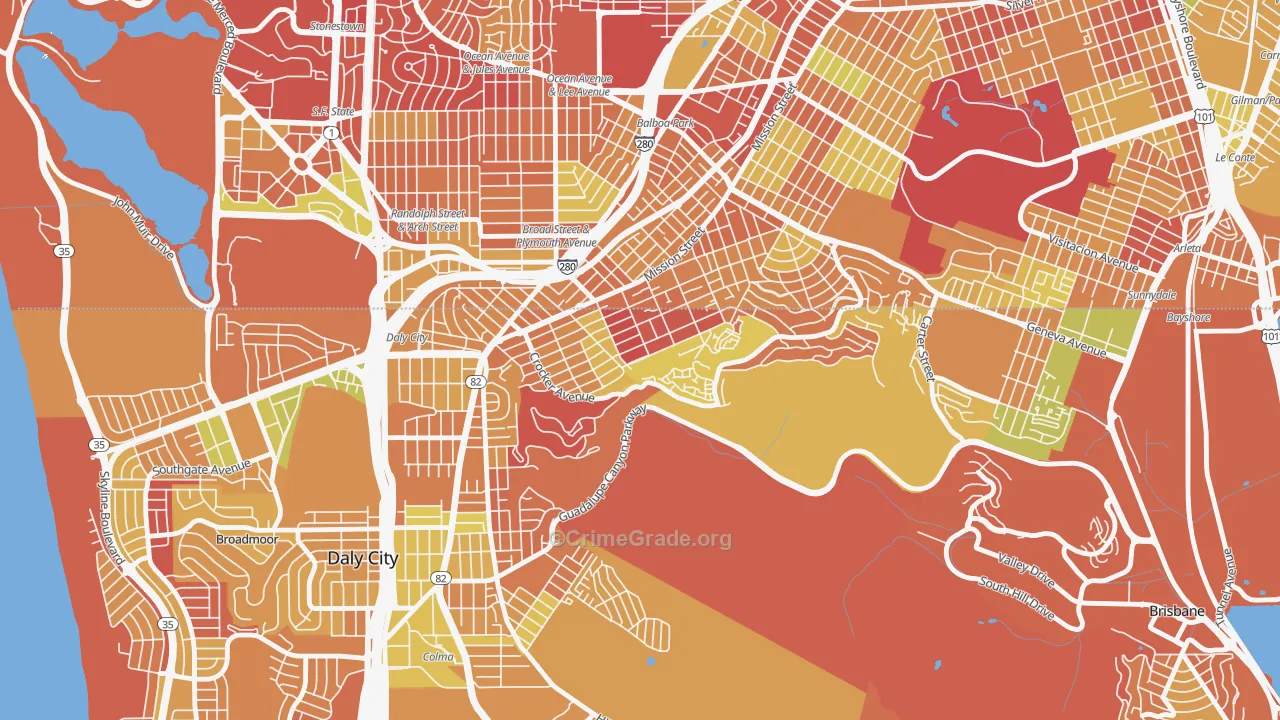 Crocker, Daly City, CA Map of Arson Rates