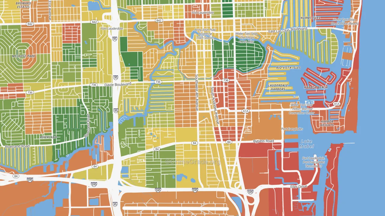 Croissant Park, Fort Lauderdale, FL Map of Arson Rates