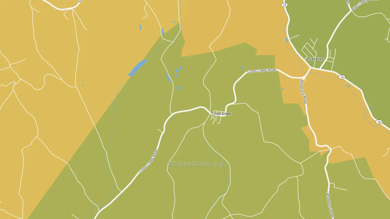 Cross Creek, PA Map of Arson Rates
