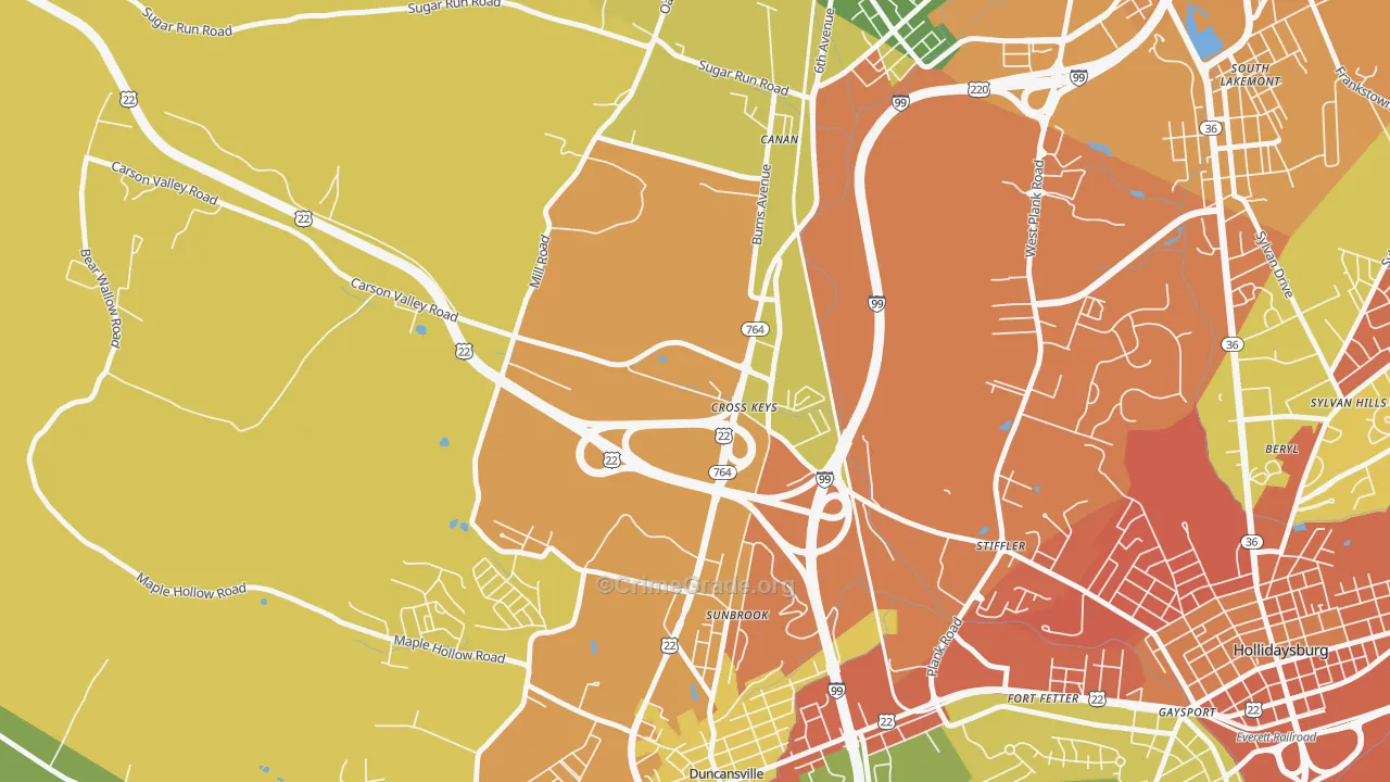 Cross Keys, PA Map of Arson Rates