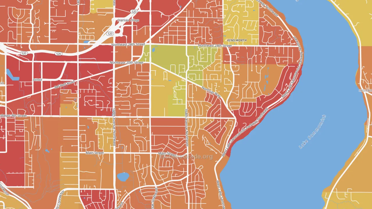 Crossroads, Bellevue, WA Map of Arson Rates