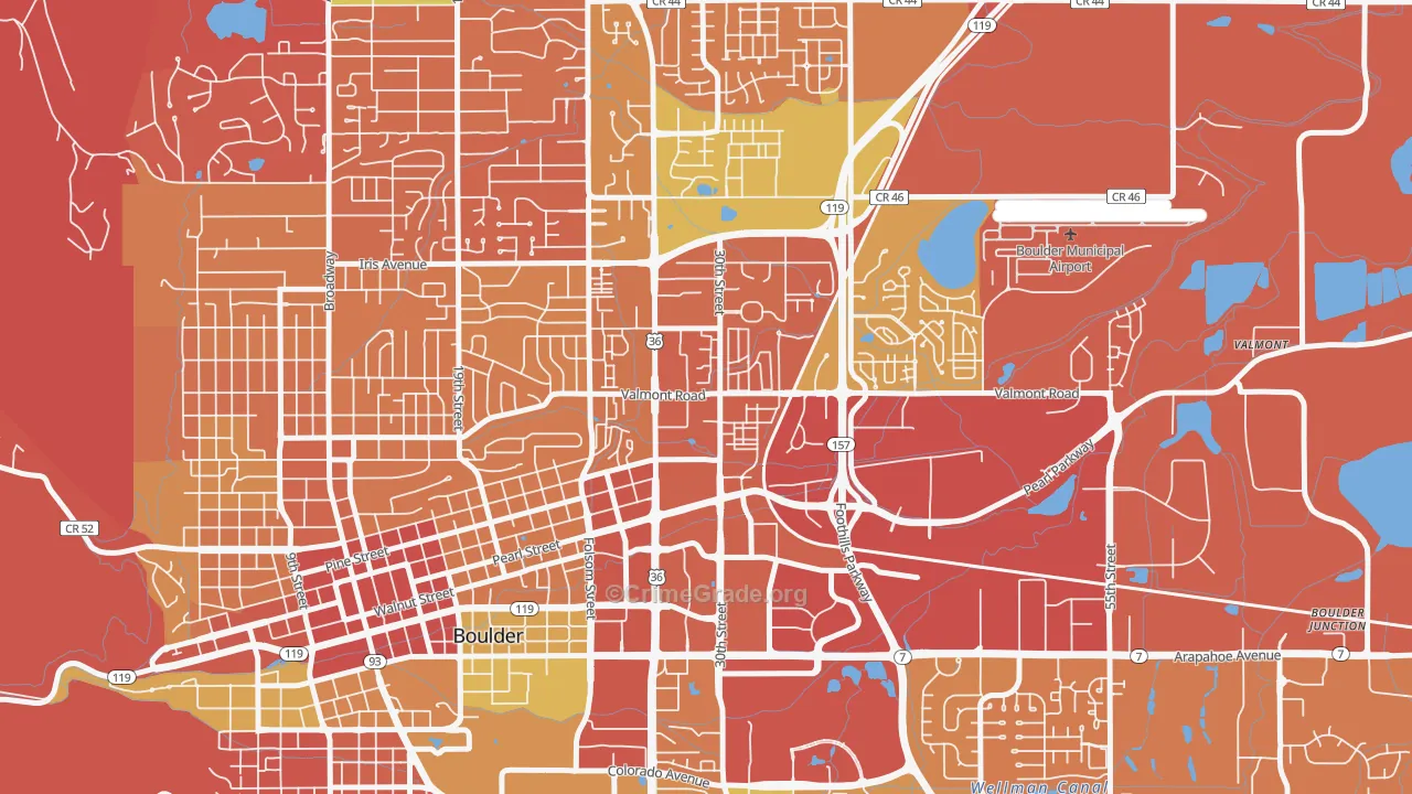 Crossroads, Boulder, CO Map of Arson Rates
