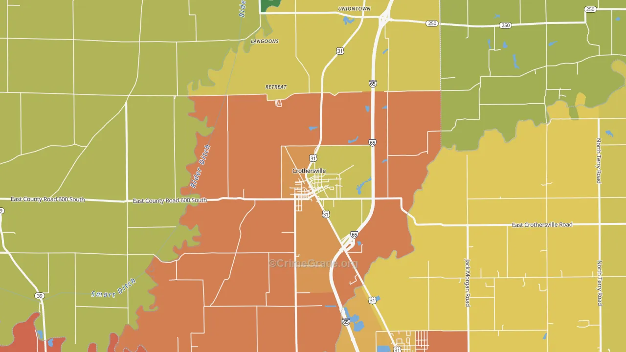 Crothersville, IN Map of Arson Rates