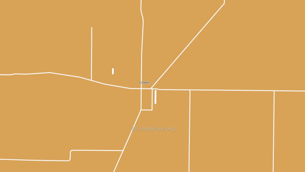 Crowell, TX Map of Arson Rates