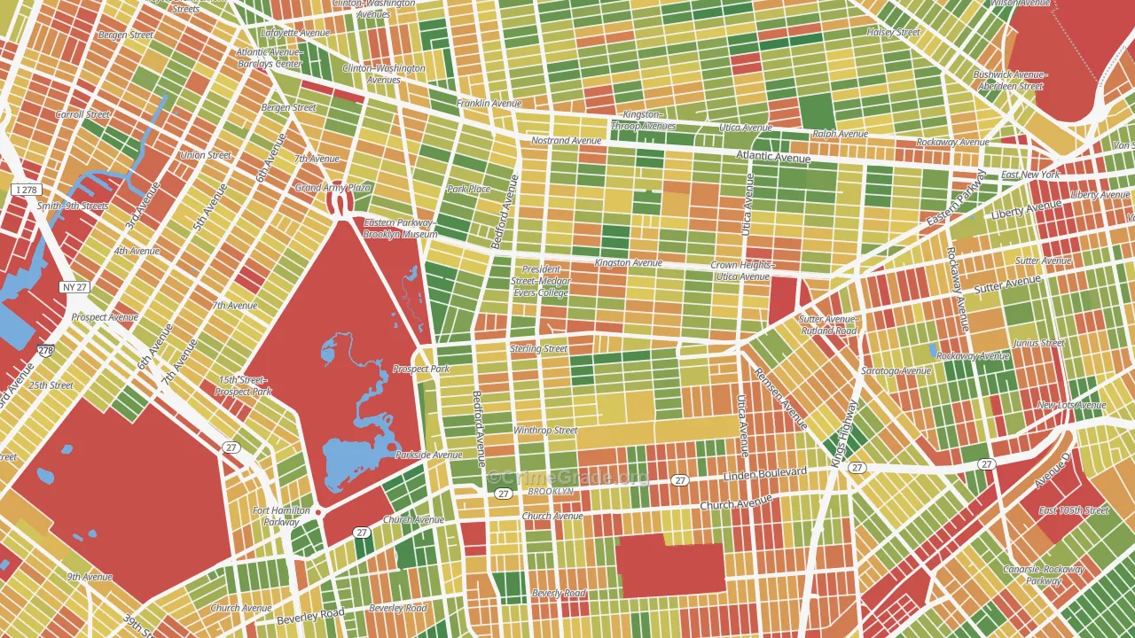 Crown Heights, Brooklyn, NY Map of Arson Rates