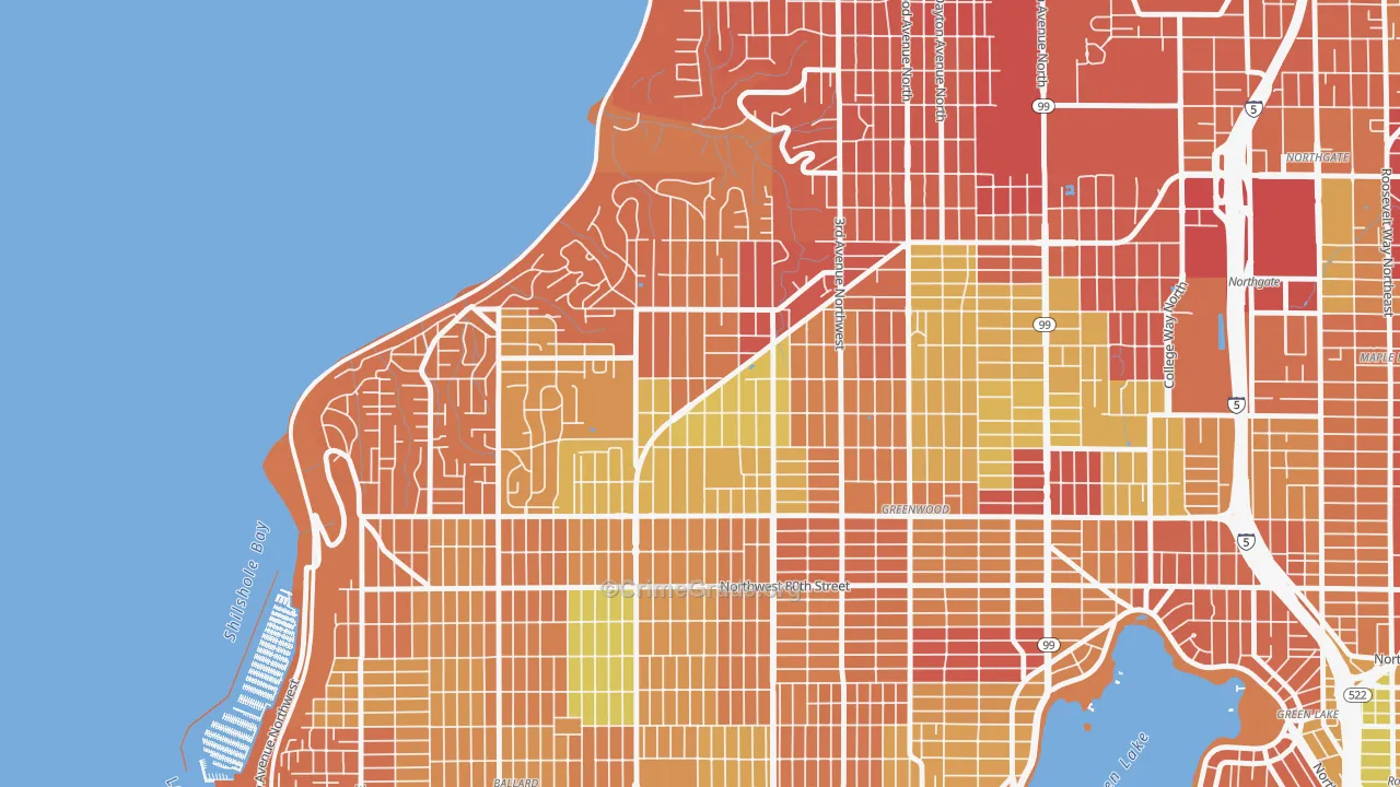 Crown Hill, Seattle, WA Map of Arson Rates