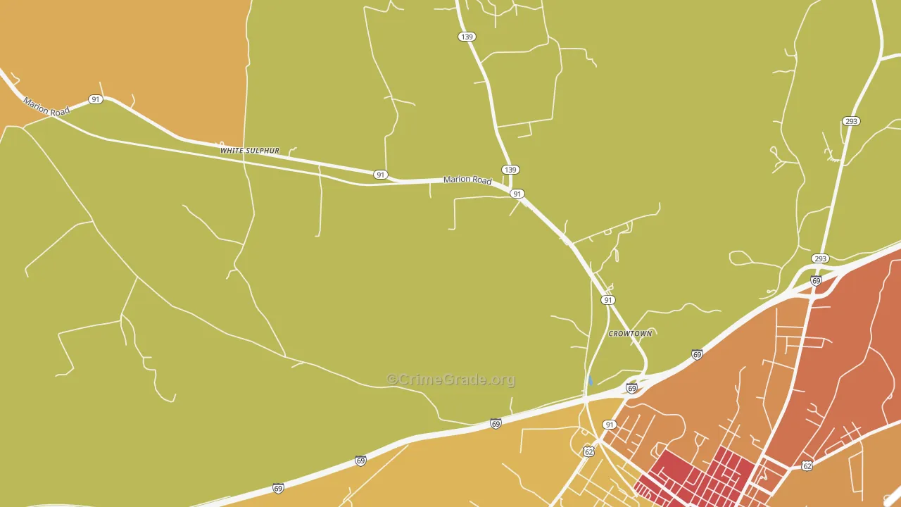 Crowtown, KY Map of Arson Rates