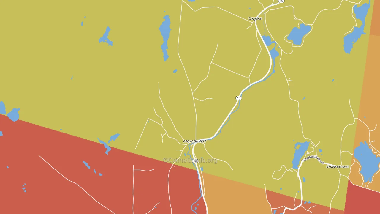 Croydon Flat, NH Map of Arson Rates